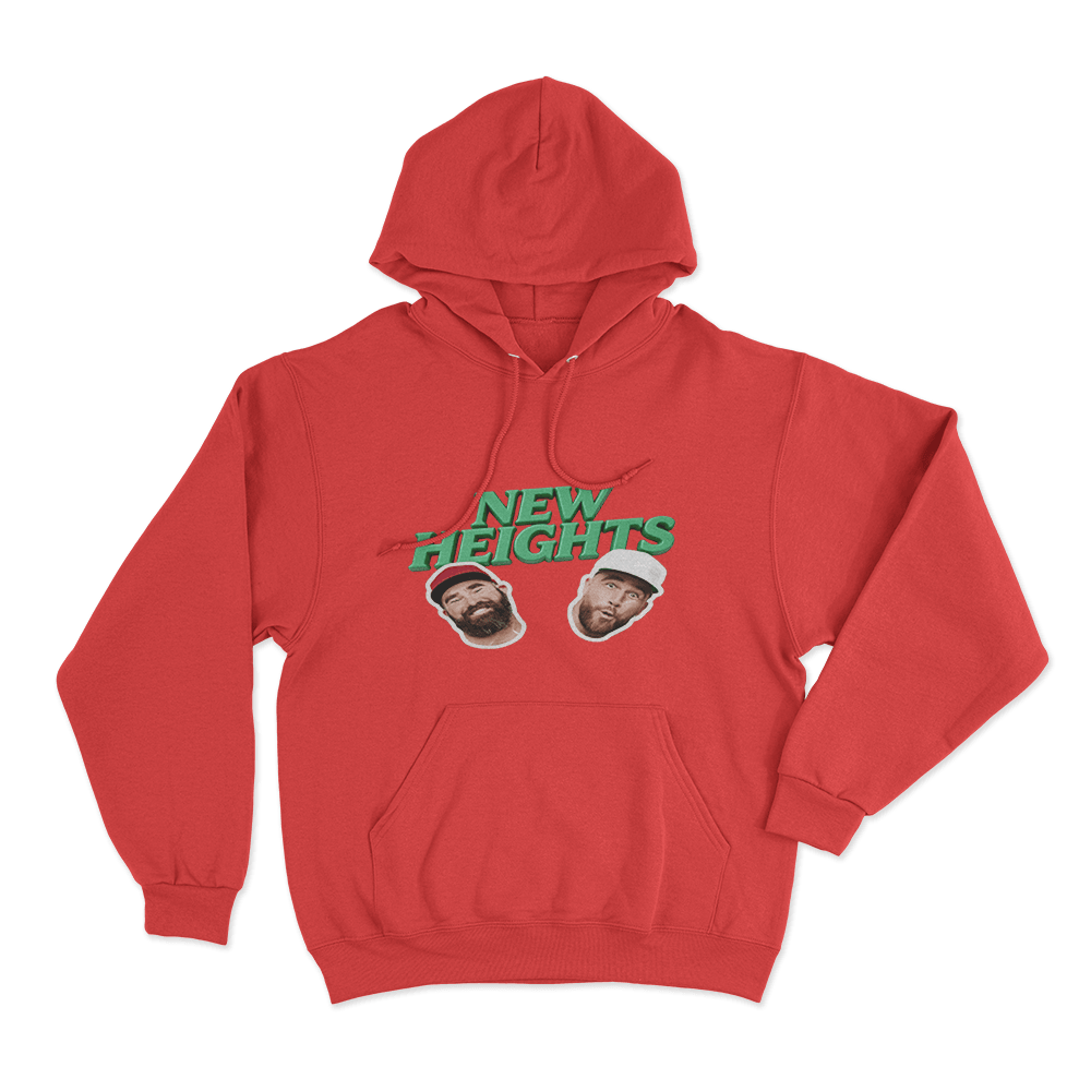 Grunge Kelce Collage Hoodie Red Grunge Kelce Collage Hoodie Red