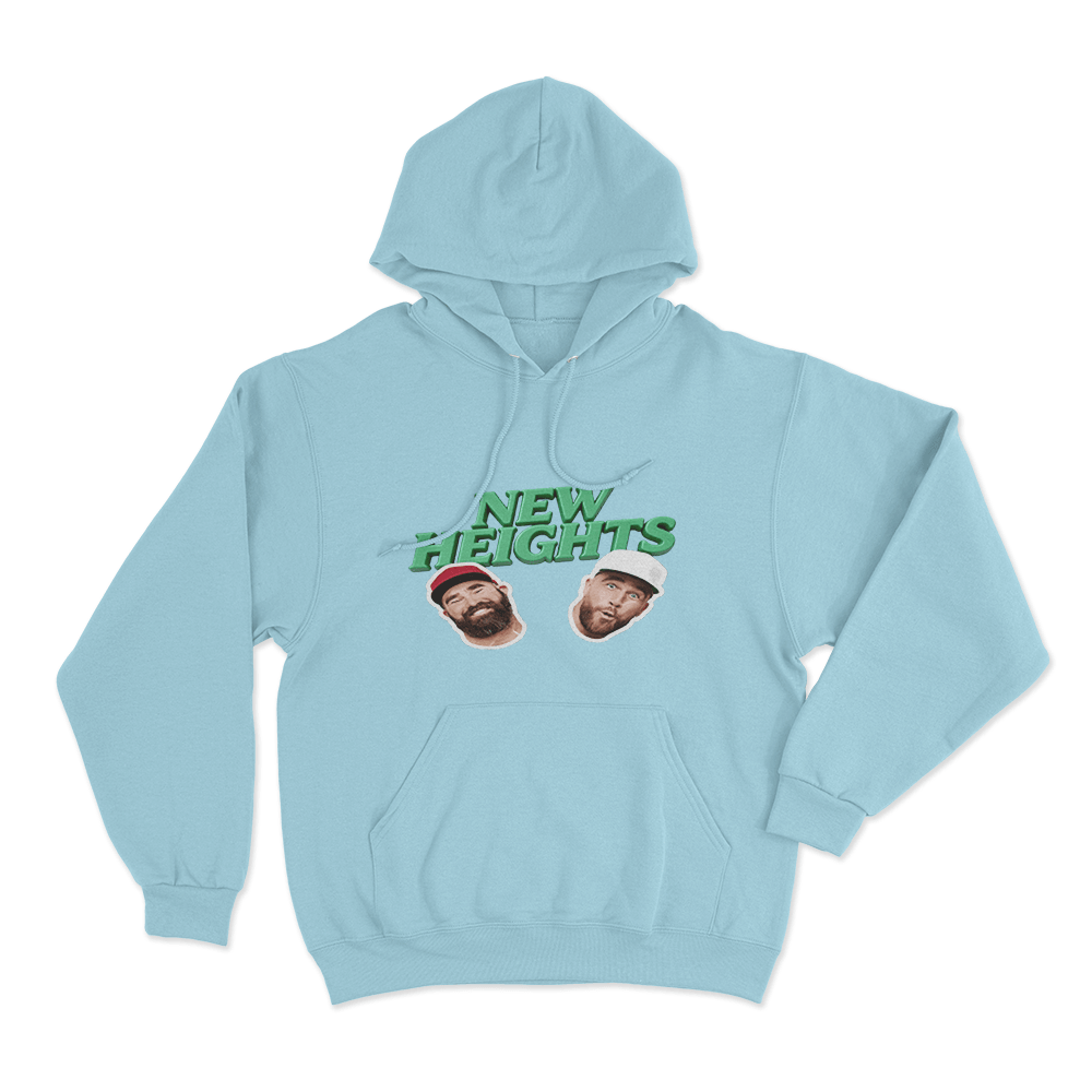 Grunge Kelce Collage Hoodie Sky Blue Grunge Kelce Collage Hoodie Sky Blue